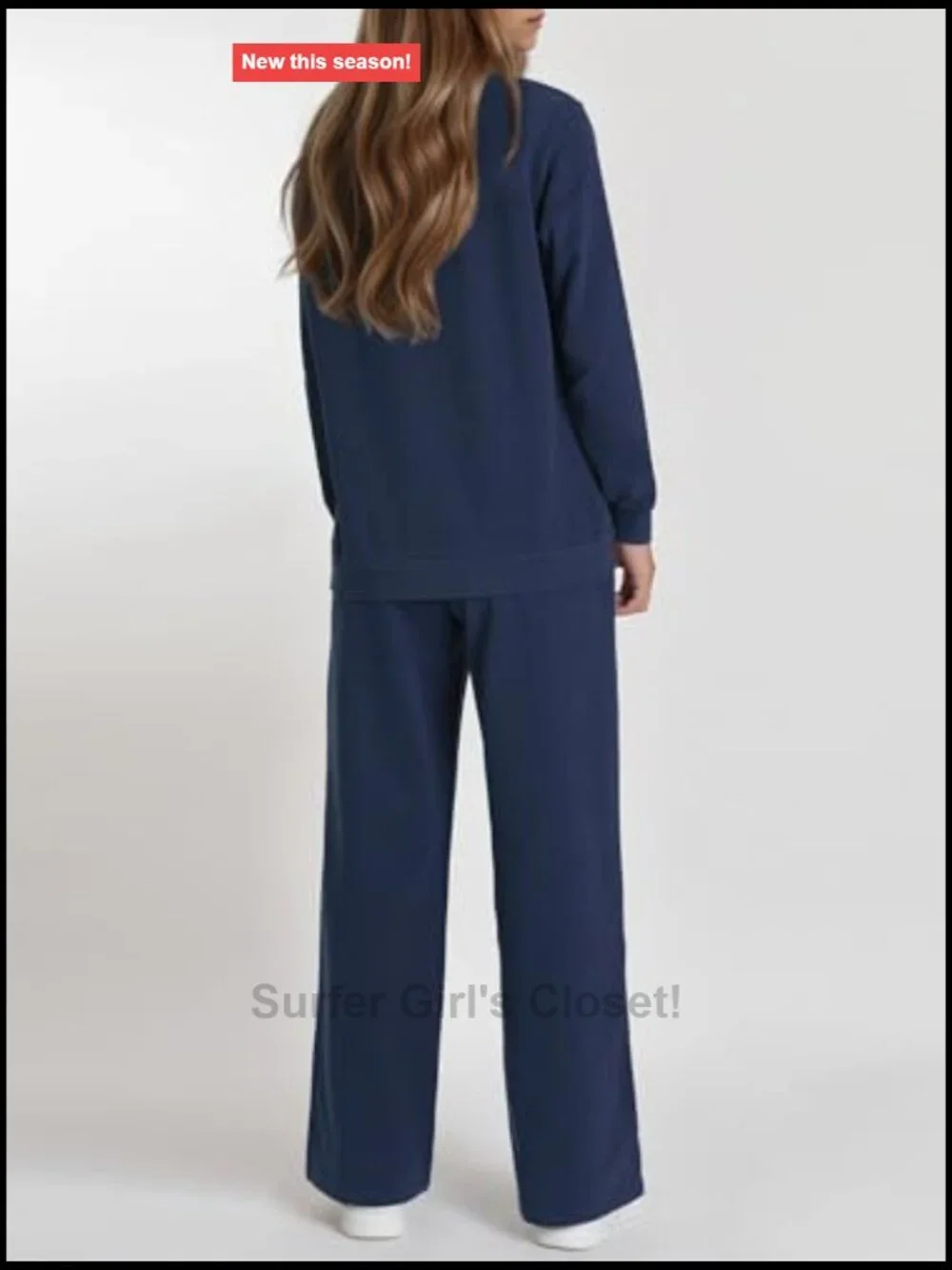 Cotton Wide Leg Sweatsuits 2 Piece Set Lounge Set